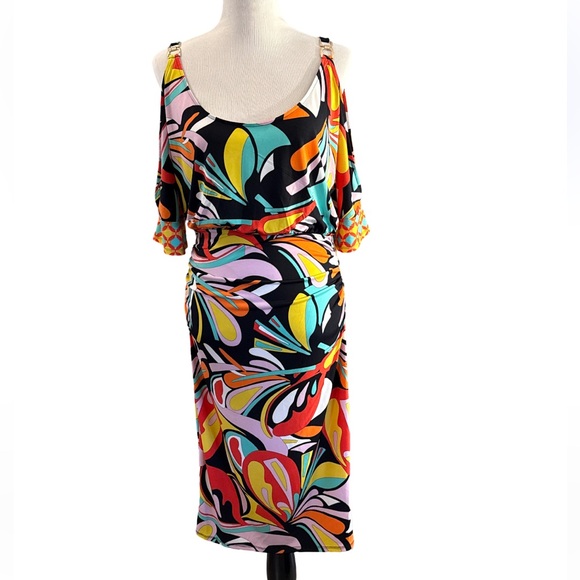 BOLD elements Dresses & Skirts - BOLD elements Multicolor Swirl Dress size large